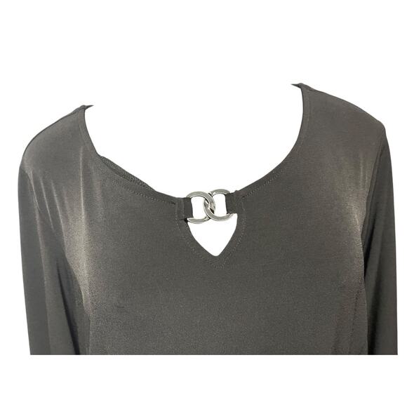 Large Susan Graver Pull Over Liquid Knit Enamel Detail Dress Blacck - Picture 7 of 11